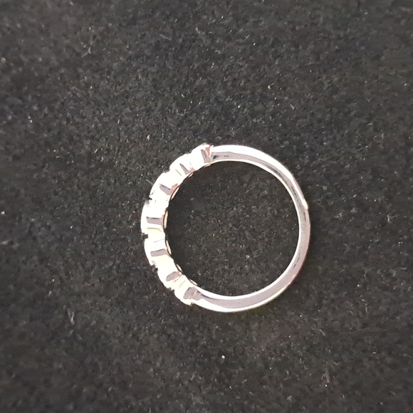 Sterling Silver Half Eternity Round Cubic‎ Zirconia Bezel Ring. Sizes 6, 7 & 8. - Picture 5 of 7
